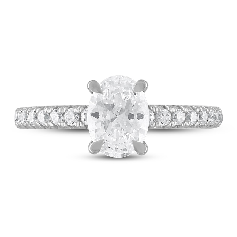 Royal Asscher® 1.29 CT. T.W. Oval Diamond Engagement Ring in 14K White Gold