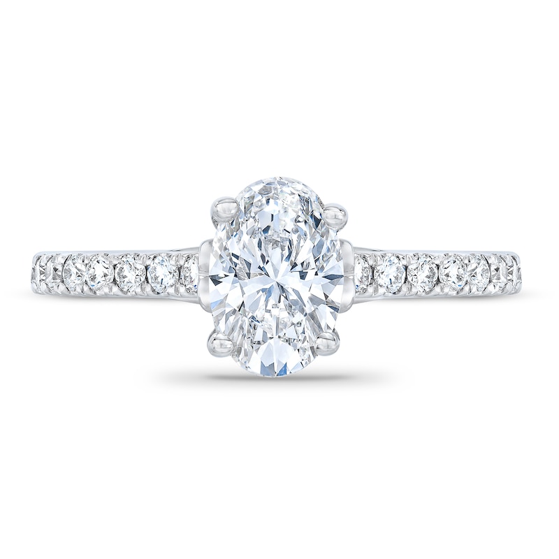 Royal Asscher® 1.00 CT. T.W. Oval Diamond Engagement Ring in 14K White Gold