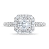 Thumbnail Image 2 of Royal Asscher® 1.00 CT. T.W. Diamond Double Frame Engagement Ring in 14K White Gold