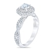 Thumbnail Image 1 of Royal Asscher® 1.00 CT. T.W. Diamond Double Frame Twist Shank Engagement Ring in 14K White Gold