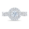 Thumbnail Image 2 of Royal Asscher® 1.00 CT. T.W. Diamond Double Frame Twist Shank Engagement Ring in 14K White Gold