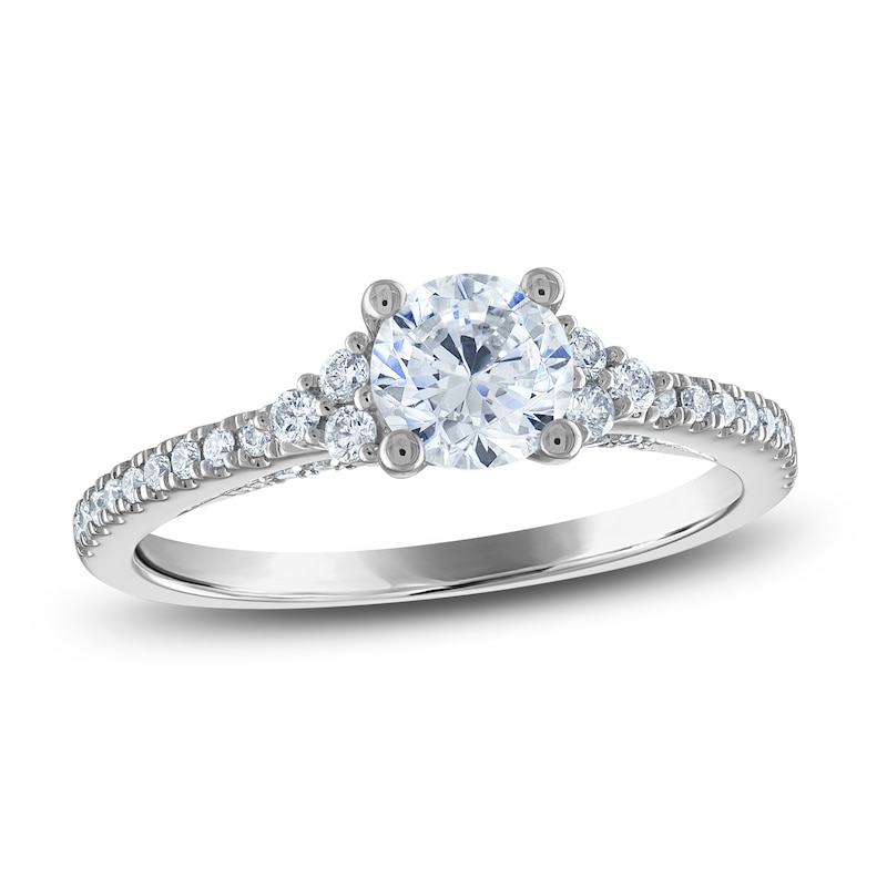 Royal Asscher® 1.00 CT. T.W. Diamond Tri-Sides Engagement Ring in 14K White Gold