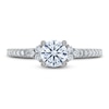 Thumbnail Image 3 of Royal Asscher® 1.00 CT. T.W. Diamond Tri-Sides Engagement Ring in 14K White Gold