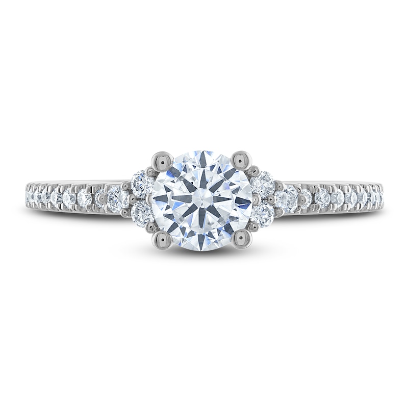 Royal Asscher® 1.00 CT. T.W. Diamond Tri-Sides Engagement Ring in 14K White Gold