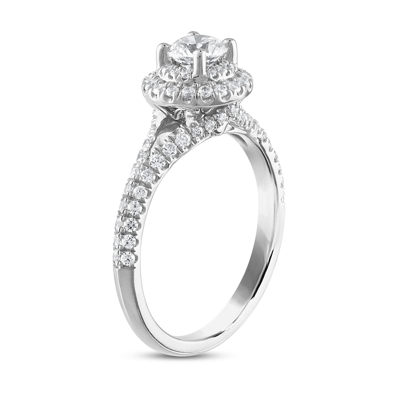 Main Image 2 of Royal Asscher® 1.00 CT. T.W. Diamond Double Frame Engagement Ring in 14K White Gold