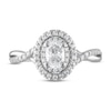 Thumbnail Image 2 of Royal Asscher® 0.75 CT. T.W. Diamond Double Frame Twist Shank Engagement Ring in 14K White Gold