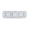 Thumbnail Image 2 of Royal Asscher® 1.50 CT. T.W. Diamond Frame Five Stone Anniversary Band in 14K White Gold