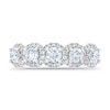 Thumbnail Image 3 of Royal Asscher® 1.25 CT. T.W. Diamond Frame Five Stone Anniversary Band in 14K White Gold