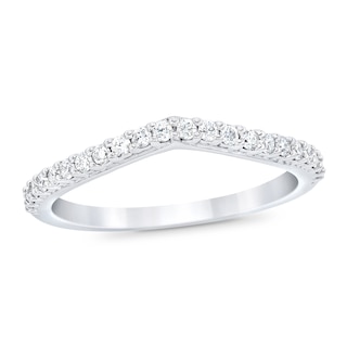 Royal Asscher® 0.25 CT. T.W. Diamond Contour Anniversary Band in 14K White Gold