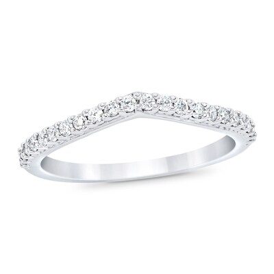 Royal Asscher® 0.25 CT. T.W. Diamond Contour Anniversary Band in 14K White Gold