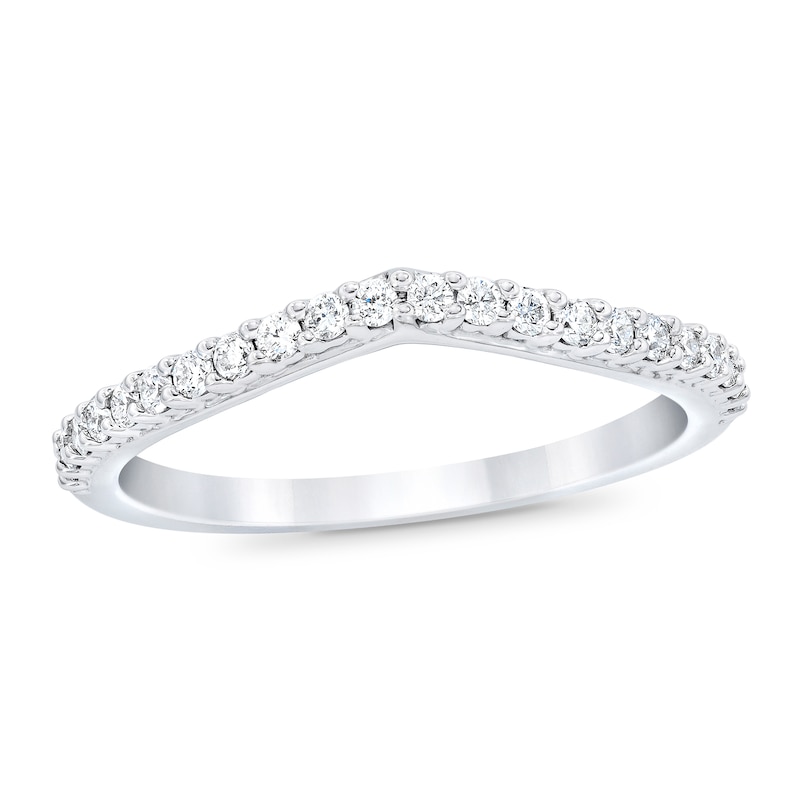 Royal Asscher® 0.25 CT. T.W. Diamond Contour Anniversary Band in 14K White Gold