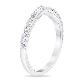 Royal Asscher® 0.25 CT. T.W. Diamond Contour Anniversary Band in 14K White Gold