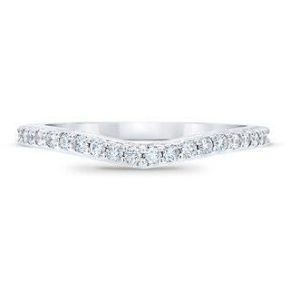 Royal Asscher® 0.25 CT. T.W. Diamond Contour Anniversary Band in 14K White Gold