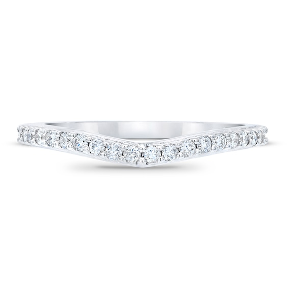 Royal Asscher® 0.25 CT. T.W. Diamond Contour Anniversary Band in 14K White Gold