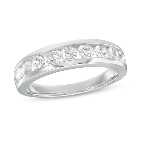 1.00 CT. T.W. Certified Lab-Created Diamond Nine Stone Anniversary Band in 14K White Gold (F/SI2)