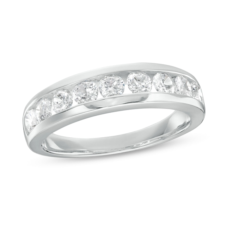 1.00 CT. T.W. Certified Lab-Created Diamond Nine Stone Anniversary Band in 14K White Gold (F/SI2)