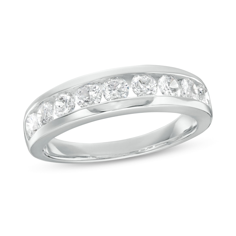 1.00 CT. T.W. Certified Lab-Created Diamond Nine Stone Anniversary Band in 14K White Gold (F/SI2)|Peoples Jewellers