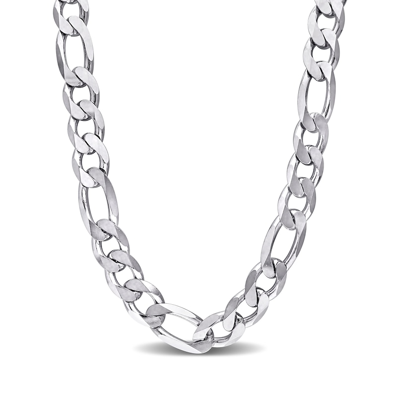 14.5mm Figaro Chain Necklace in Sterling Silver - 24"|Peoples Jewellers