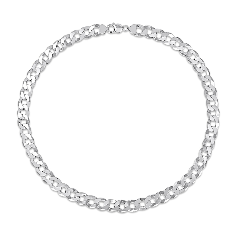 Main Image 3 of 12.5mm Curb Chain Necklace in Sterling Silver - 24"