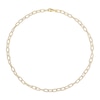 Thumbnail Image 2 of 9.0mm Diamond-Cut Paper Clip Chain Necklace in Sterling Silver with Yellow Rhodium - 32"