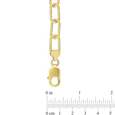9.0mm Diamond-Cut Paper Clip Chain Necklace in Sterling Silver with Yellow Rhodium