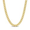 6.5mm Curb Chain Necklace in Sterling Silver with Yellow Rhodium