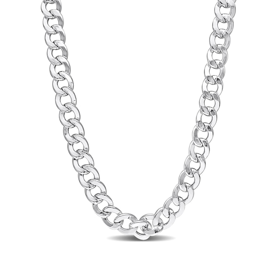 12.5mm Curb Chain Necklace in Sterling Silver - 24"