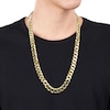 Thumbnail Image 2 of 10.0mm Curb Chain Necklace in Sterling Silver with Yellow Rhodium - 24"