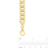 Thumbnail Image 4 of 10.0mm Curb Chain Necklace in Sterling Silver with Yellow Rhodium - 24"