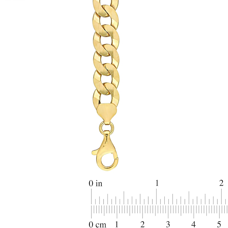 10.0mm Curb Chain Necklace in Sterling Silver with Yellow Rhodium - 24"