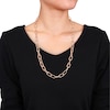 9.0mm Diamond-Cut Paper Clip Chain Necklace in Sterling Silver with Rose Rhodium - 24"