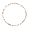 9.0mm Diamond-Cut Paper Clip Chain Necklace in Sterling Silver with Rose Rhodium - 24"