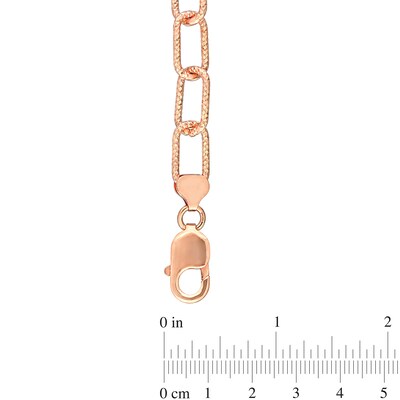 9.0mm Diamond-Cut Paper Clip Chain Necklace in Sterling Silver with Rose Rhodium - 24"