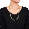 Thumbnail Image 2 of 9.0mm Diamond-Cut Paper Clip Chain Necklace in Sterling Silver with Yellow Rhodium - 24"