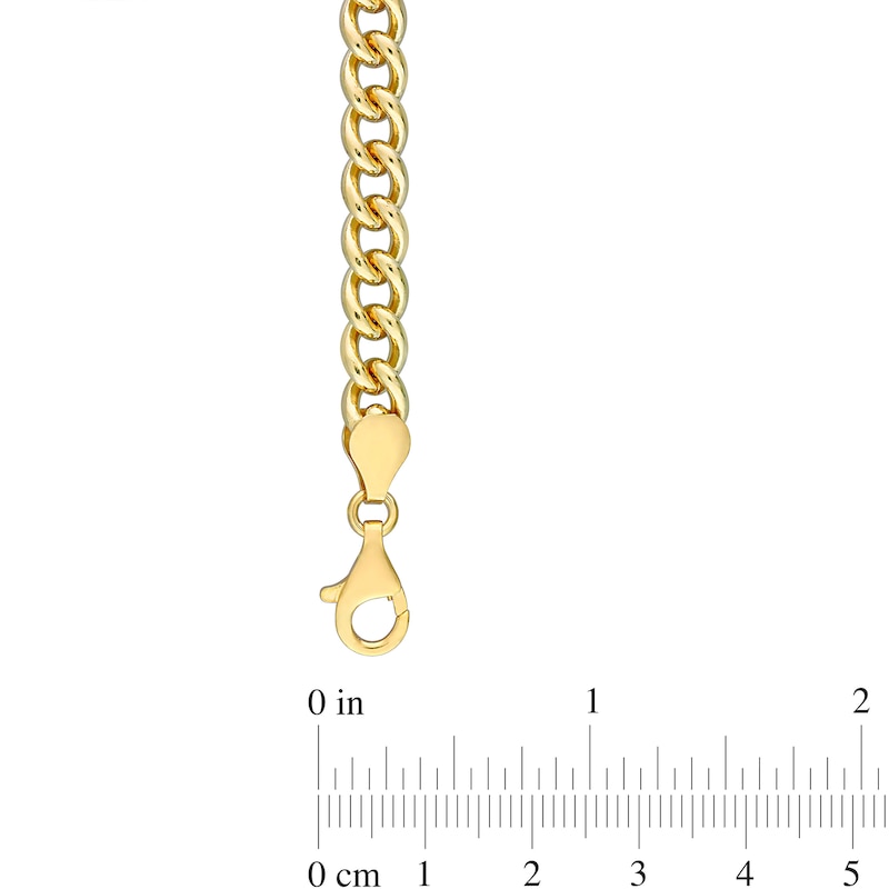 Main Image 4 of 6.5mm Curb Chain Necklace in Sterling Silver with Yellow Rhodium