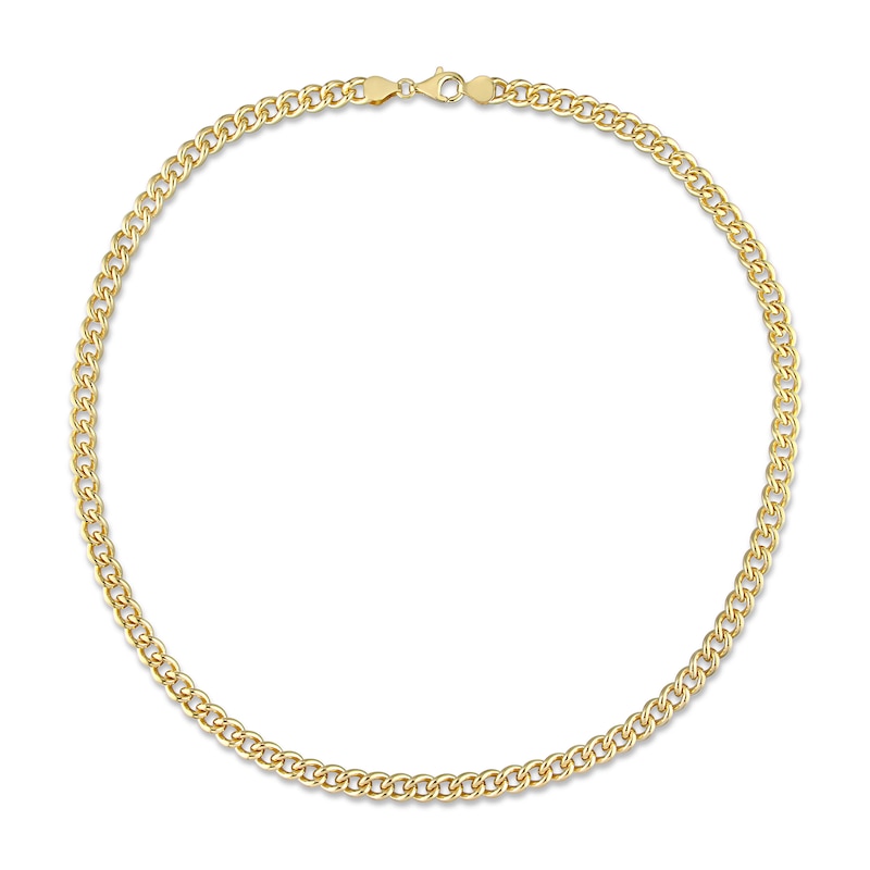 Main Image 3 of 6.5mm Curb Chain Necklace in Sterling Silver with Yellow Rhodium - 20"