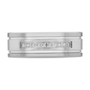 Thumbnail Image 3 of Men's 0.09 CT. T.W. Diamond Double Groove Ten Stone Wedding Band in Tungsten