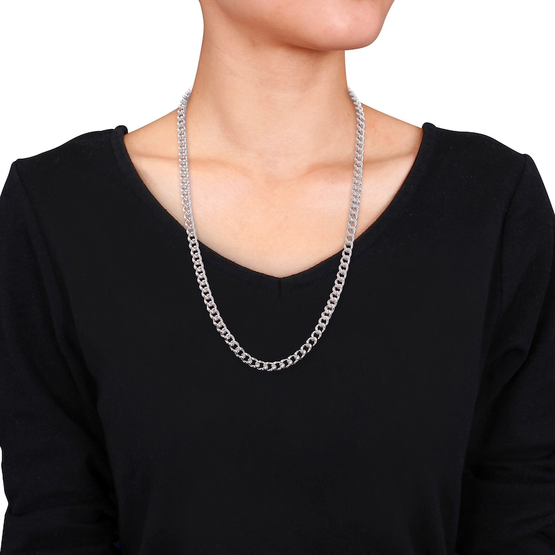 Main Image 2 of 6.5mm Curb Chain Necklace in Sterling Silver - 24"
