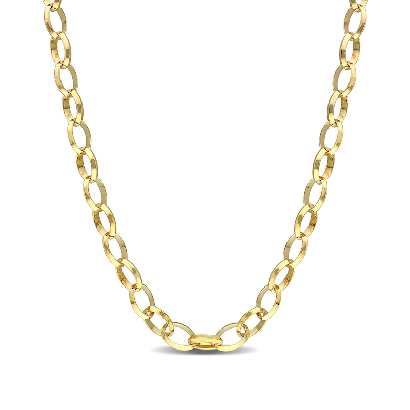 Main Image 1 of 8.0mm Rolo Chain Necklace in Sterling Silver with Yellow Rhodium - 24"