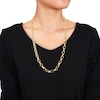 Thumbnail Image 2 of 8.0mm Rolo Chain Necklace in Sterling Silver with Yellow Rhodium - 24"