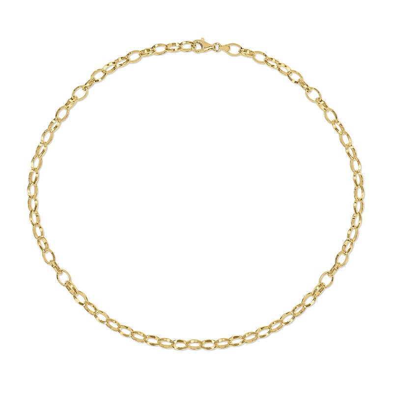 Main Image 3 of 8.0mm Rolo Chain Necklace in Sterling Silver with Yellow Rhodium - 24"