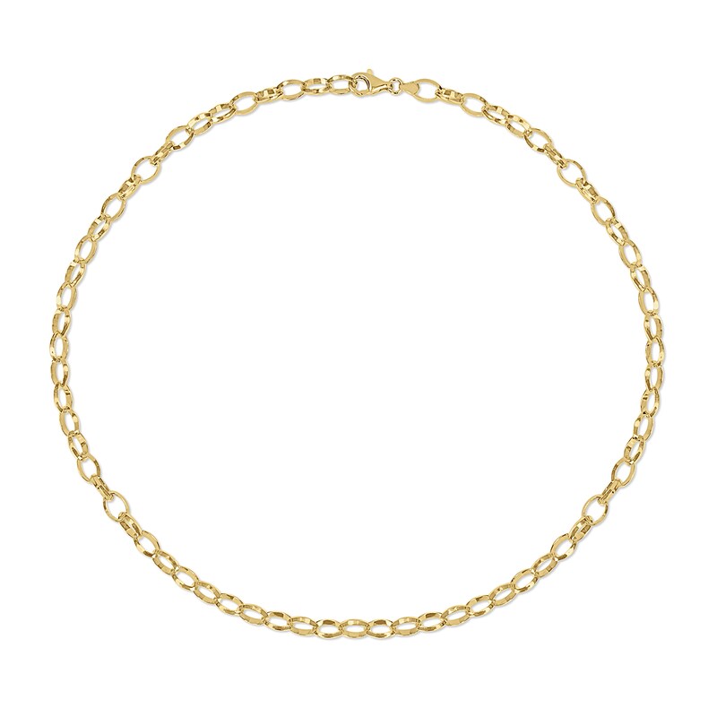 8.0mm Rolo Chain Necklace in Sterling Silver with Yellow Rhodium - 24"