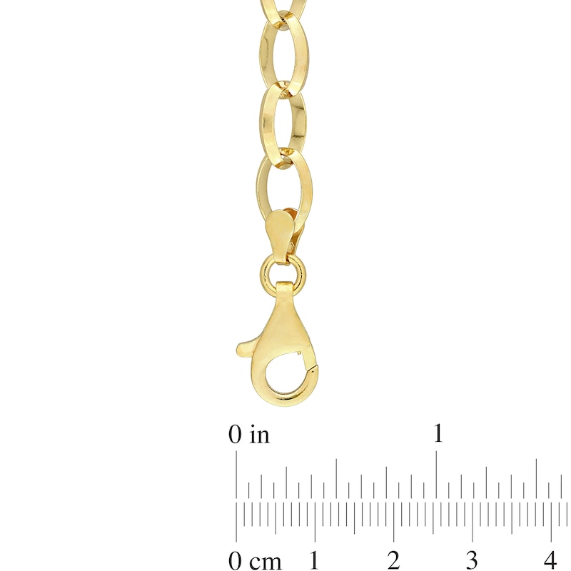 8.0mm Rolo Chain Necklace in Sterling Silver with Yellow Rhodium - 24"