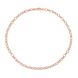 8.0mm Rolo Chain Necklace in Sterling Silver with Rose Rhodium - 24"