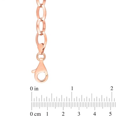 8.0mm Rolo Chain Necklace in Sterling Silver with Rose Rhodium - 24"