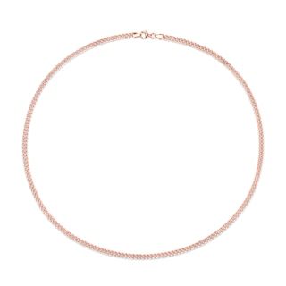 4.4mm Curb Chain Necklace in Sterling Silver with Rose Rhodium