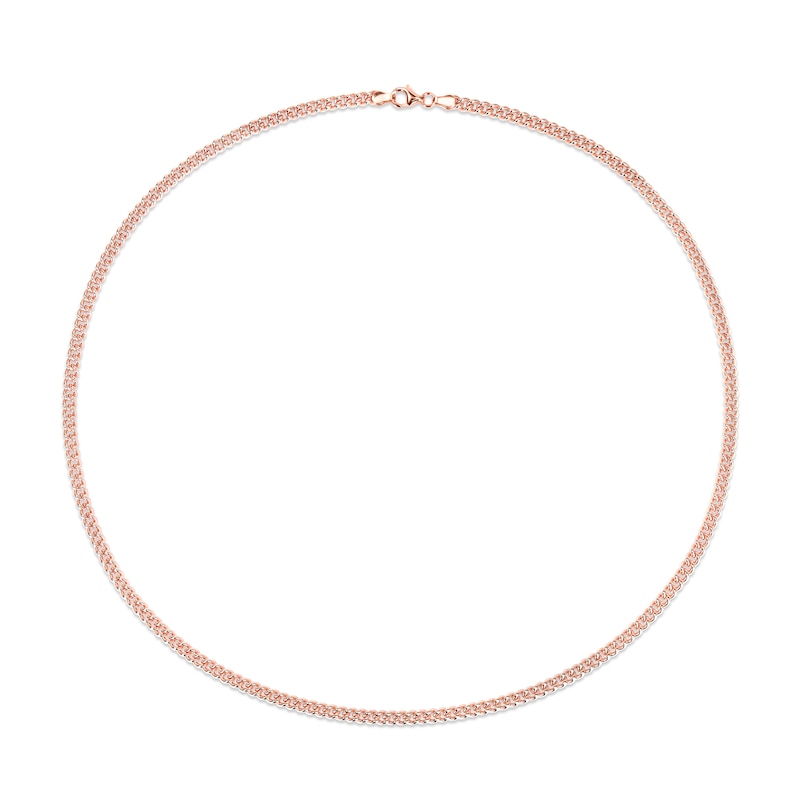 4.4mm Curb Chain Necklace in Sterling Silver with Rose Rhodium