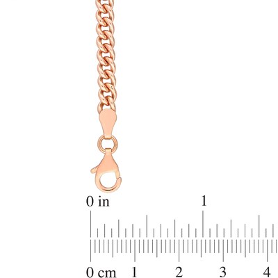 4.4mm Curb Chain Necklace in Sterling Silver with Rose Rhodium