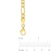 Thumbnail Image 4 of 5.5mm Figaro Chain Necklace in Sterling Silver with Yellow Rhodium - 24"