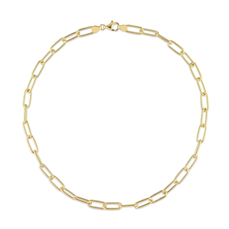 Main Image 3 of 6.0mm Paper Clip Chain Necklace in Sterling Silver with Yellow Rhodium - 20"